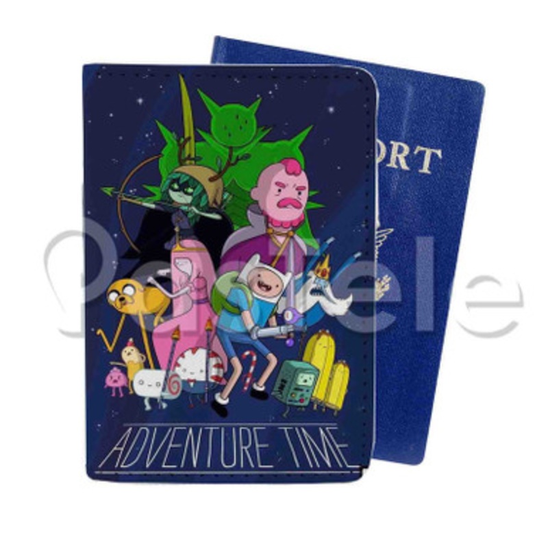 Adventure Time Come Along With Me Custom PU Leather Passport Travel Baggage Tag Cover