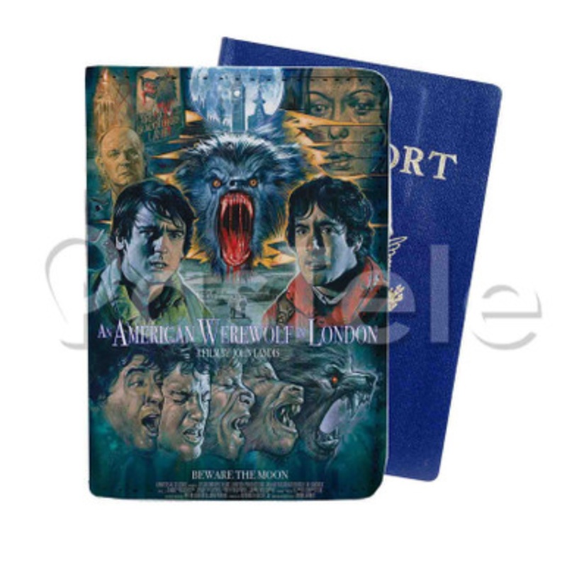 An American Werewolf In Paris Custom PU Leather Passport Travel Baggage Tag Cover