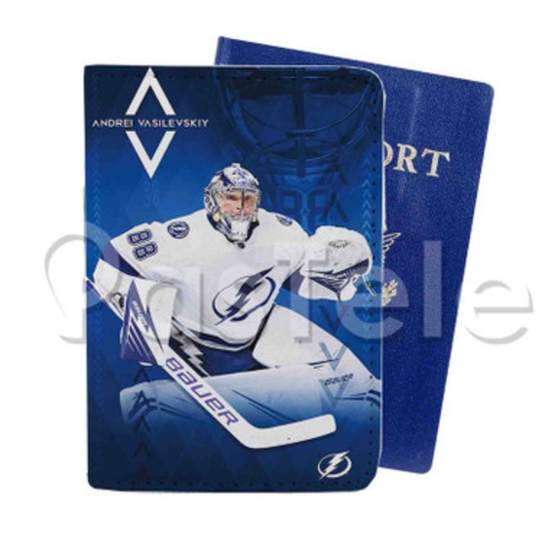 Andrei Vasilevskiy Tampa Bay Lightning NHL Custom PU Leather Passport Travel Baggage Tag Cover