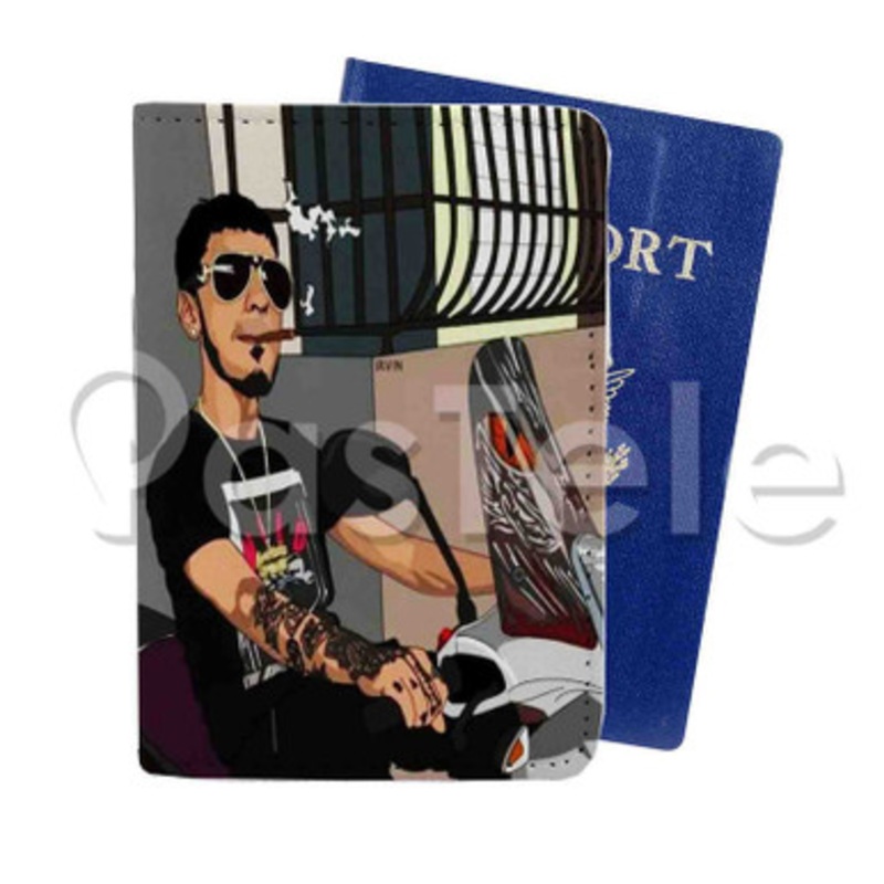 Anuel AA Custom PU Leather Passport Travel Baggage Tag Cover