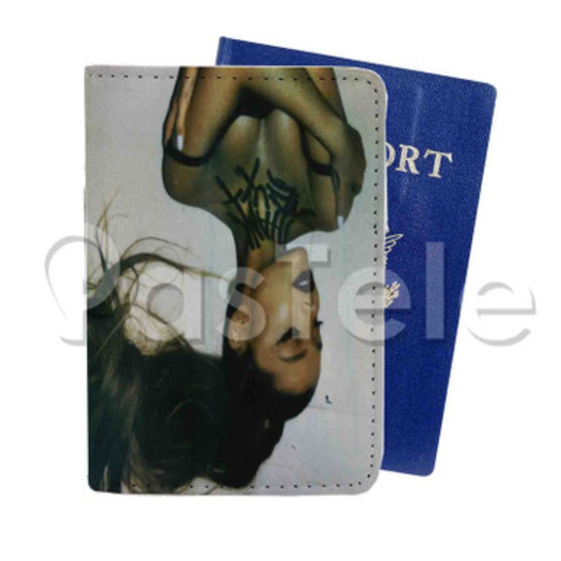 ariana grande thank you next Custom PU Leather Passport Travel Baggage Tag Cover