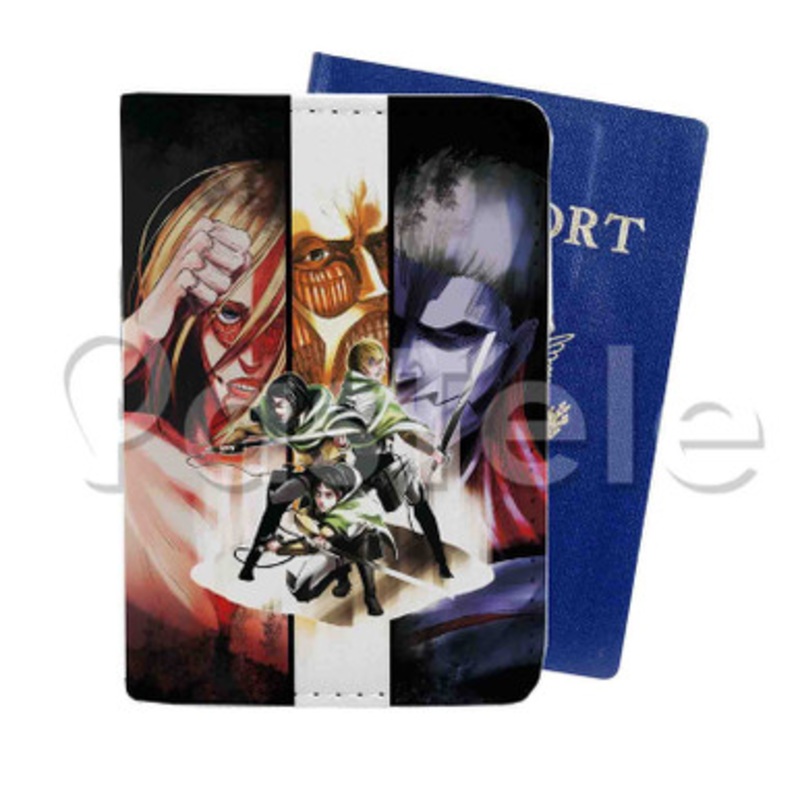 Attack On Titan Season 3 Custom PU Leather Passport Travel Baggage Tag Cover