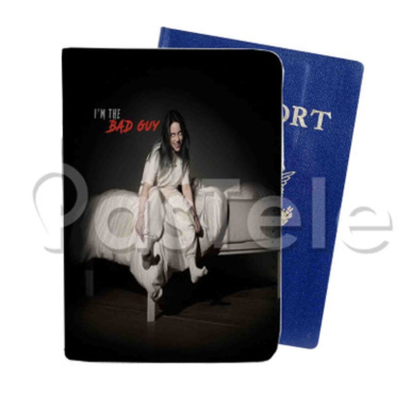 Billie Eilish bad guy Custom PU Leather Passport Travel Baggage Tag Cover