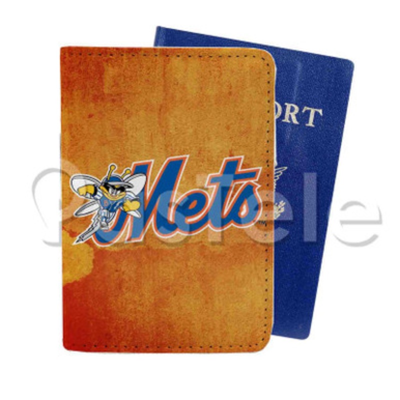 Binghamton Mets Custom PU Leather Passport Travel Baggage Tag Cover