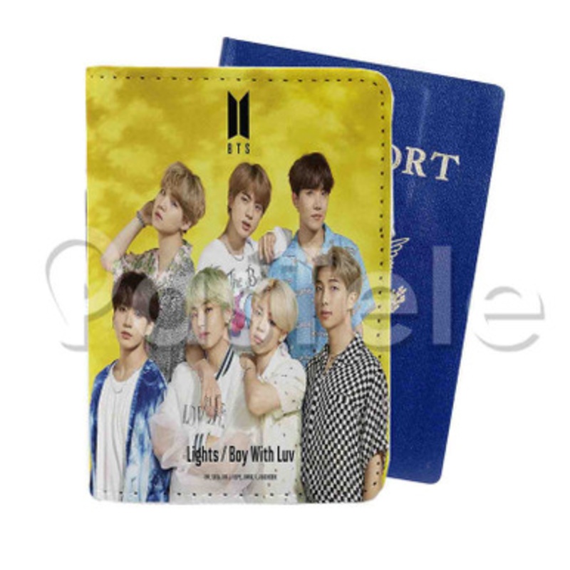 Bts Lights Boy With Luv Custom PU Leather Passport Travel Baggage Tag Cover