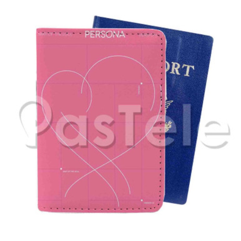BTS Map Of The Soul PERSONA Custom PU Leather Passport Travel Baggage Tag Cover