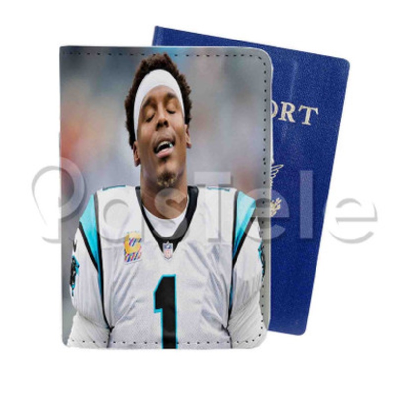 Cam Newton Custom PU Leather Passport Travel Baggage Tag Cover