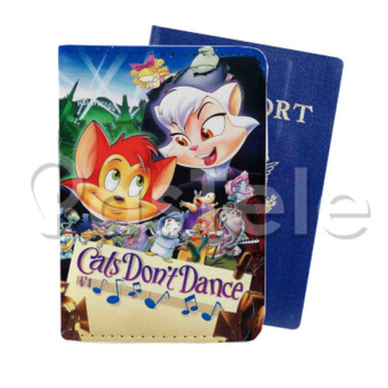 Cats Don t Dance Custom PU Leather Passport Travel Baggage Tag Cover