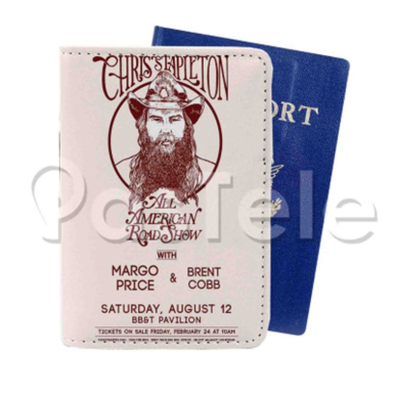 Chris Stapleton All America Road Show Custom PU Leather Passport Travel Baggage Tag Cover