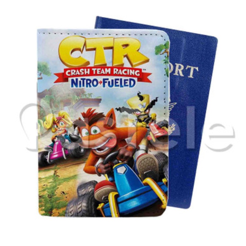 Crash Team Racing Nitro Fueled Custom PU Leather Passport Travel Baggage Tag Cover