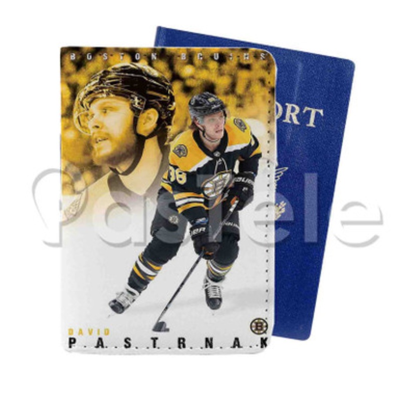 David Pastrn k Boston Bruins NHL Custom PU Leather Passport Travel Baggage Tag Cover