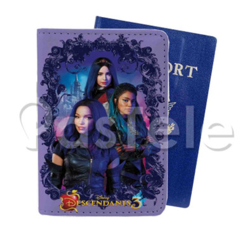 Disney Descendants 3 Custom PU Leather Passport Travel Baggage Tag Cover