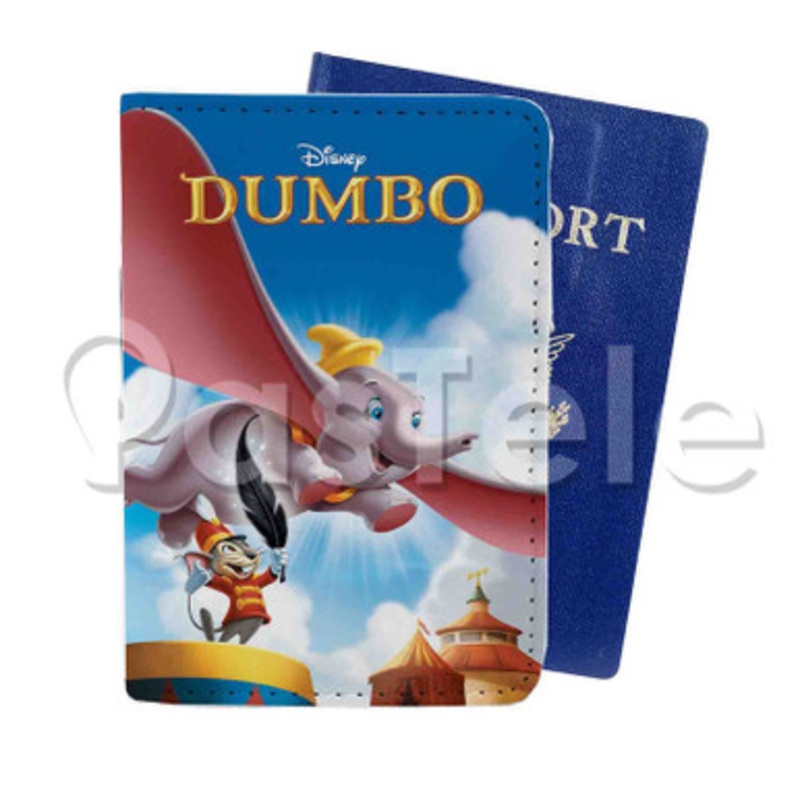Disney Dumbo The Movie Custom PU Leather Passport Travel Baggage Tag Cover