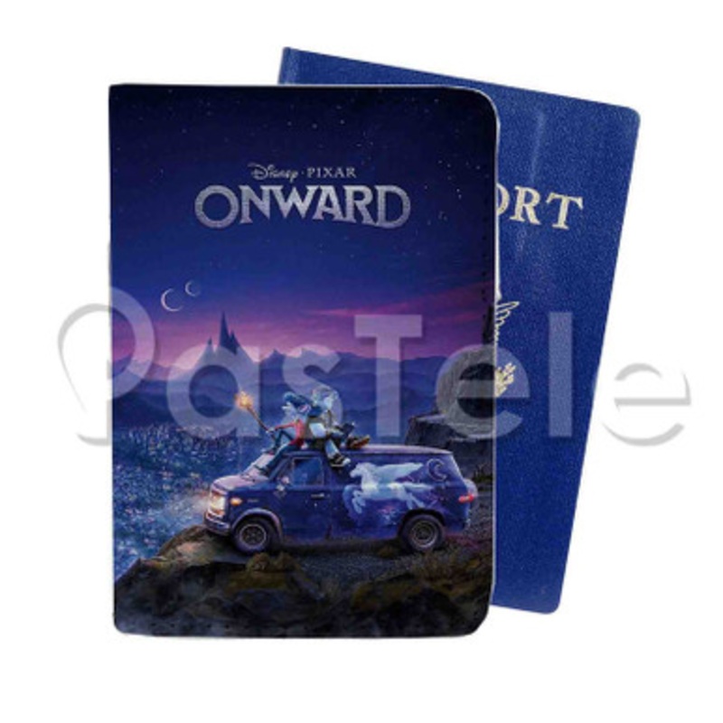 Disney Pixar Onward Custom PU Leather Passport Travel Baggage Tag Cover