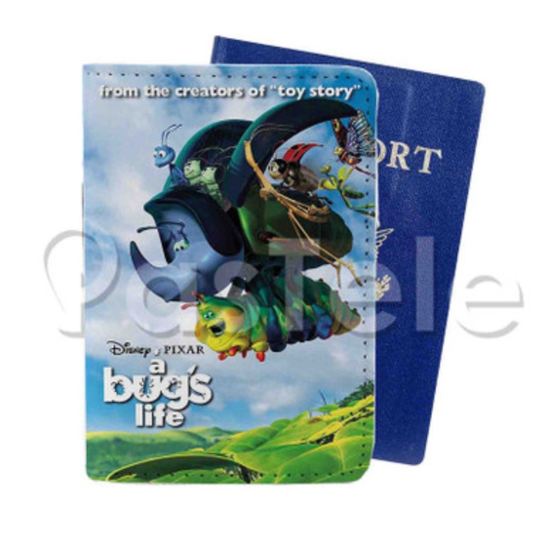 Disney Pixar s A Bug s Life Custom PU Leather Passport Travel Baggage Tag Cover