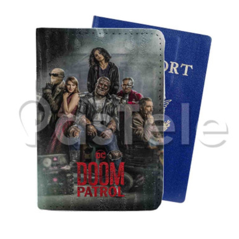 Doom Patrol Custom PU Leather Passport Travel Baggage Tag Cover