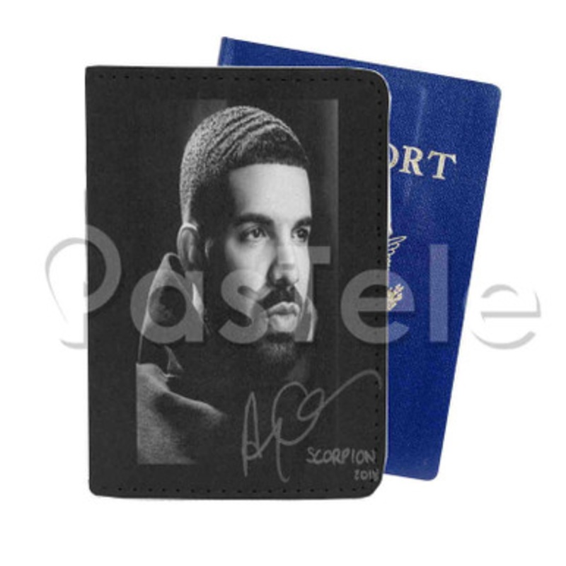 Drake Blue Tint Custom PU Leather Passport Travel Baggage Tag Cover