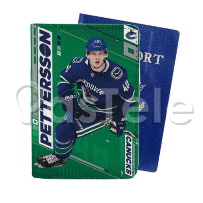 Elias Pettersson Vancouver Canucks NHL Custom PU Leather Passport Travel Baggage Tag Cover