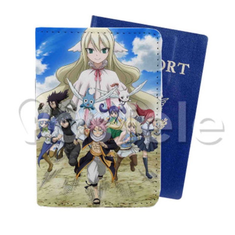 Fairy tail Anime Custom PU Leather Passport Travel Baggage Tag Cover