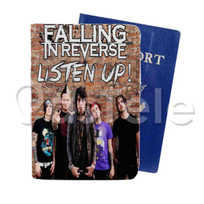 Falling in Reverse Custom PU Leather Passport Travel Baggage Tag Cover