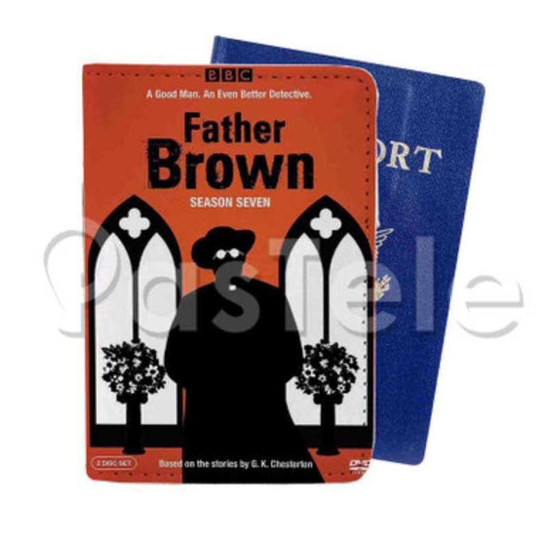 Father Brown Season 7 Custom PU Leather Passport Travel Baggage Tag Cover