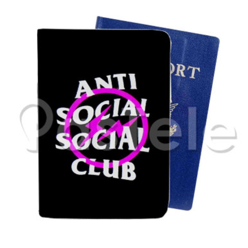 Fragment x Anti Social Social Club Custom PU Leather Passport Travel Baggage Tag Cover