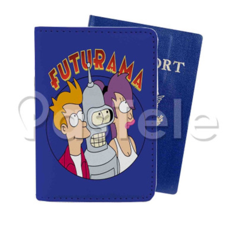 futurama Custom PU Leather Passport Travel Baggage Tag Cover
