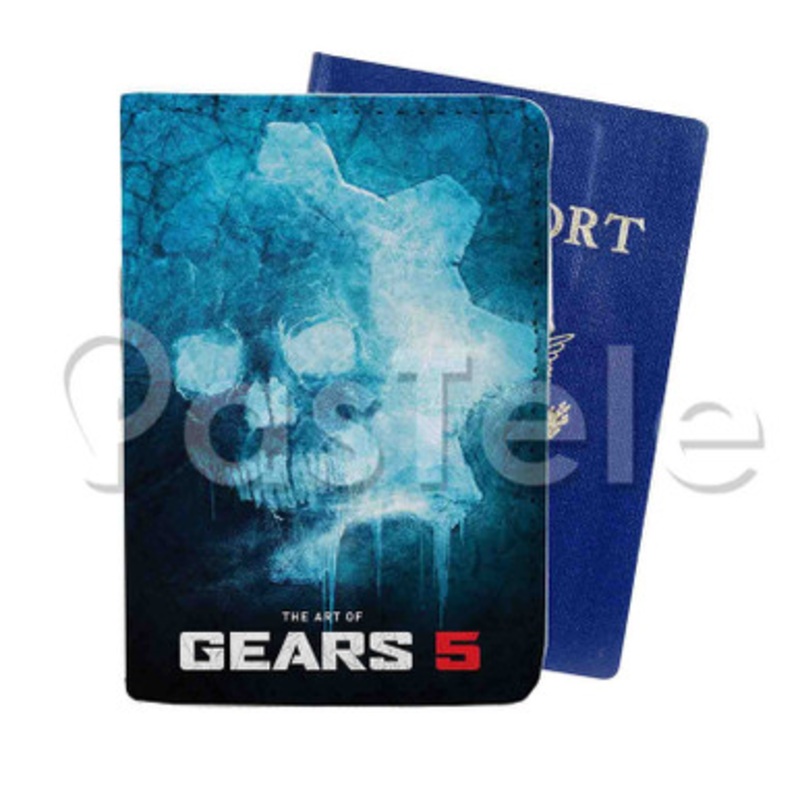 Gears 5 Custom PU Leather Passport Travel Baggage Tag Cover