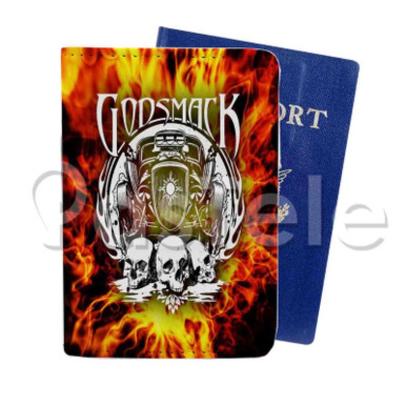 godsmack Custom PU Leather Passport Travel Baggage Tag Cover
