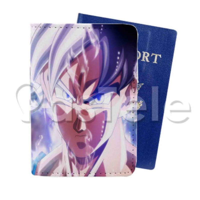 goku ultra instinct mastered Custom PU Leather Passport Travel Baggage Tag Cover