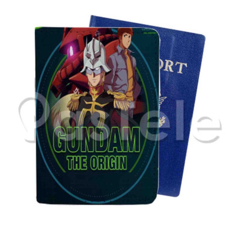 Gundam The Origin Custom PU Leather Passport Travel Baggage Tag Cover