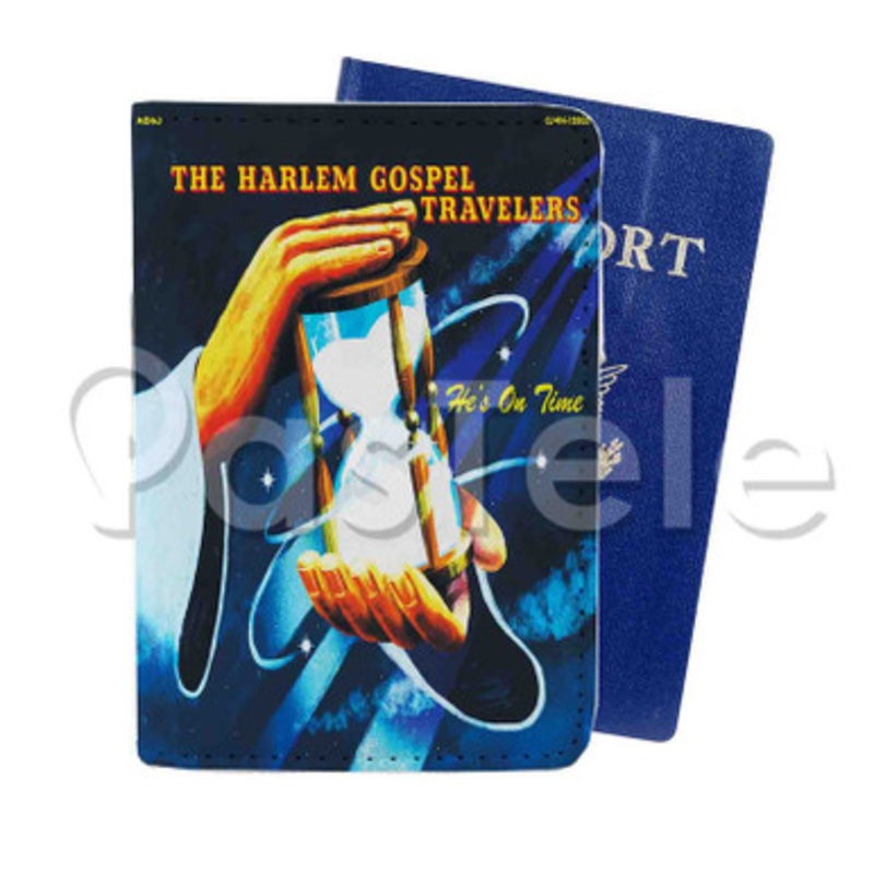 Harlem Gospel Travelers He s On Time Custom PU Leather Passport Travel Baggage Tag Cover