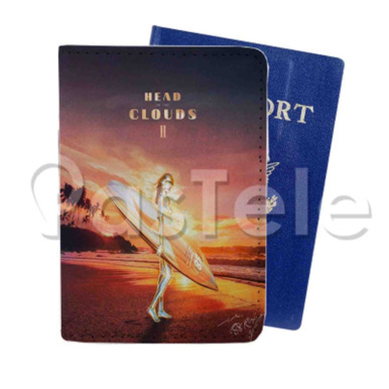 Head in The Clouds 2 Custom PU Leather Passport Travel Baggage Tag Cover