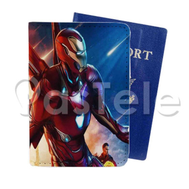 Iron Man Custom PU Leather Passport Travel Baggage Tag Cover