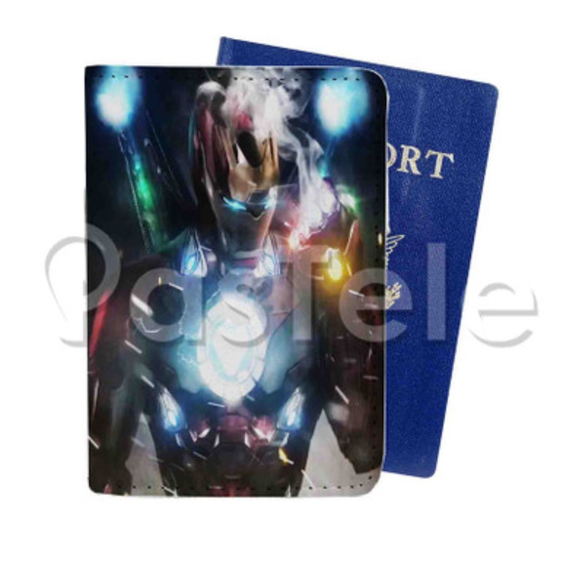 Iron Man Infinity Gauntlet Custom PU Leather Passport Travel Baggage Tag Cover