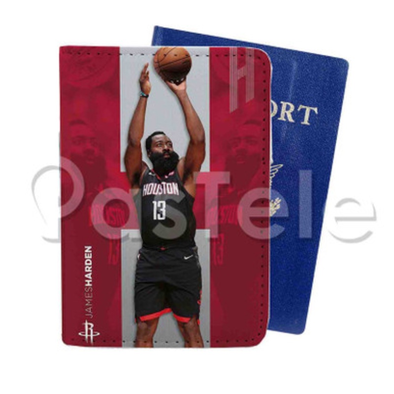 James Harden Houston Rockets NBA Custom PU Leather Passport Travel Baggage Tag Cover
