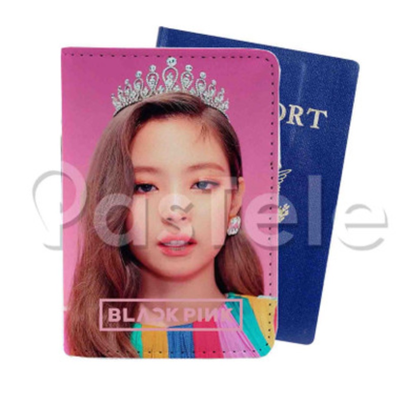 Jennie Black Pink Custom PU Leather Passport Travel Baggage Tag Cover