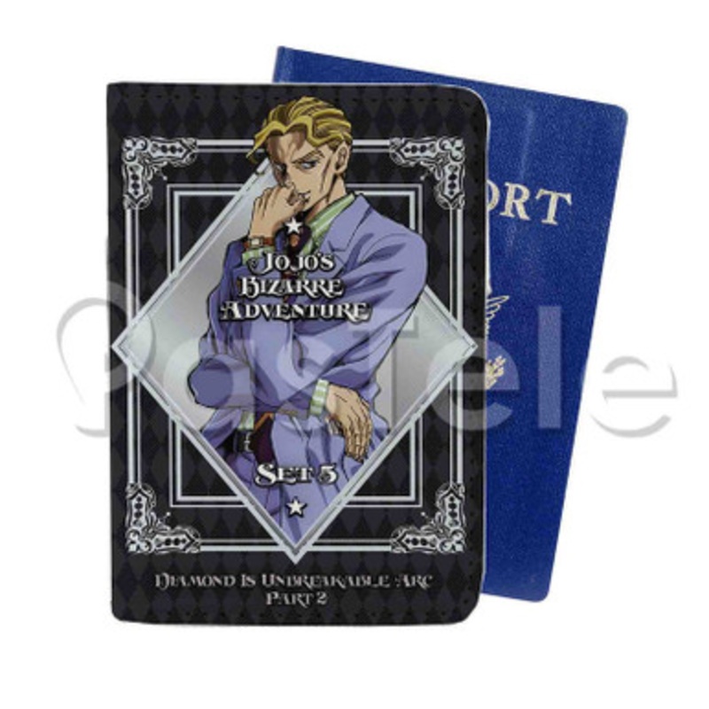 Jojos Bizarre Adventure Diamond is Unbreakable Custom PU Leather Passport Travel Baggage Tag Cover
