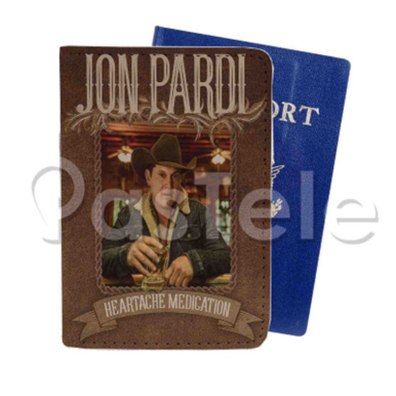 Jon Pardi Heartache Medication Custom PU Leather Passport Travel Baggage Tag Cover