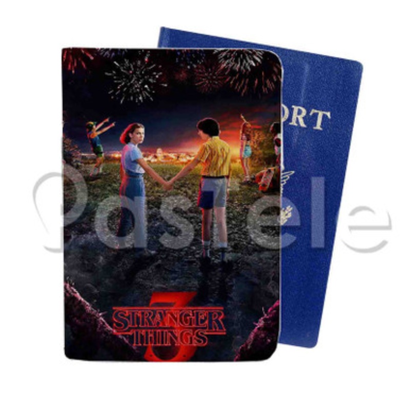 204 Stranger 13 Things 3 Custom PU Leather Passport Travel Baggage Tag Cover