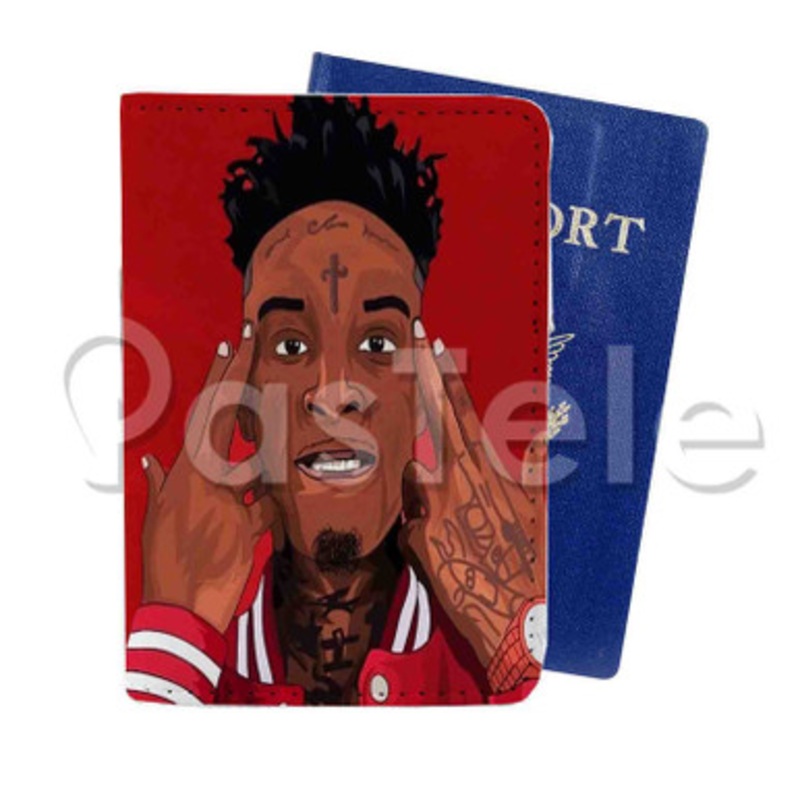 21 savage Custom PU Leather Passport Travel Baggage Tag Cover