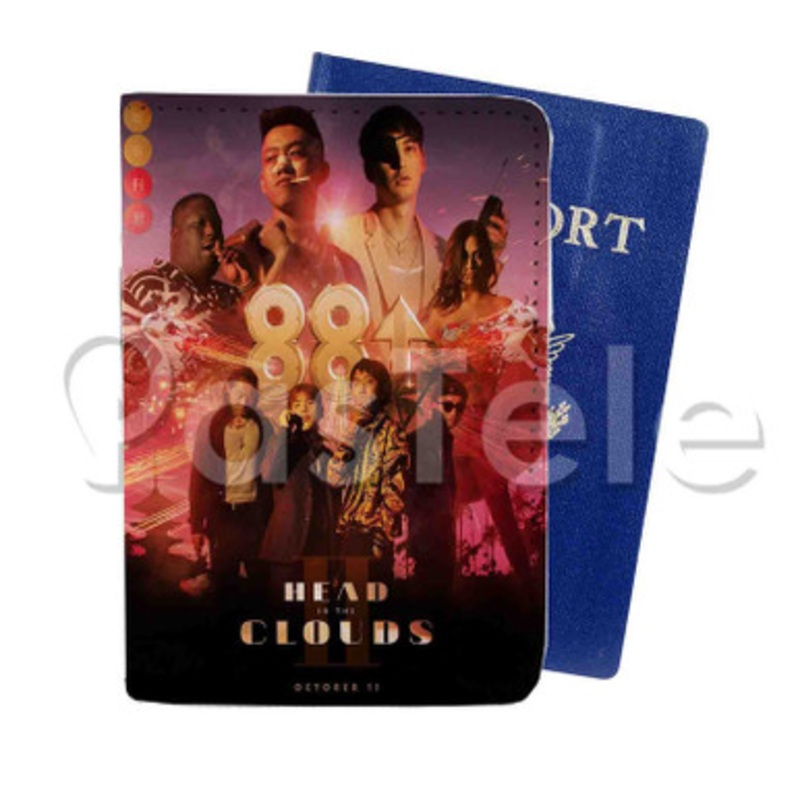 88rising Stephanie Poetri Jackson Wang Head Clouds 2 Custom PU Leather Passport Travel Baggage Tag Cover