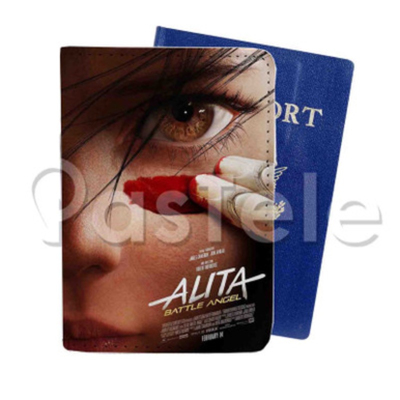 Alita Battle Angel Custom PU Leather Passport Travel Baggage Tag Cover