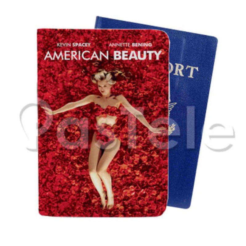 American Beauty 2 Custom PU Leather Passport Travel Baggage Tag Cover