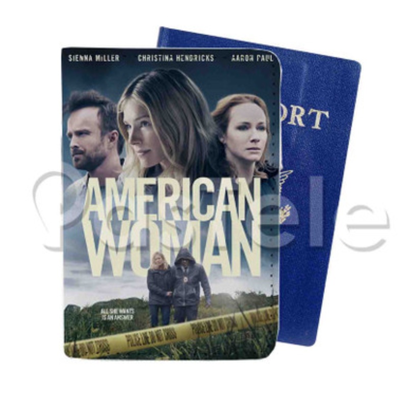 American Woman Custom PU Leather Passport Travel Baggage Tag Cover