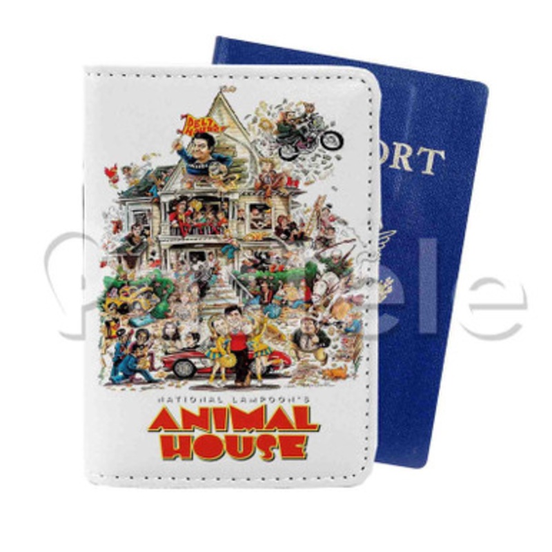 Animal House Custom PU Leather Passport Travel Baggage Tag Cover