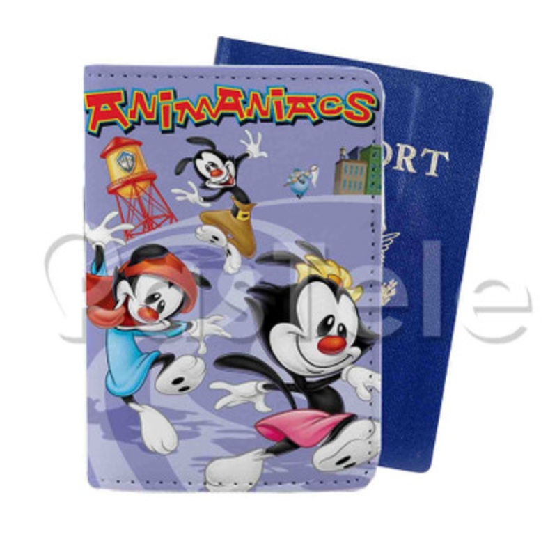 Animaniacs Custom PU Leather Passport Travel Baggage Tag Cover