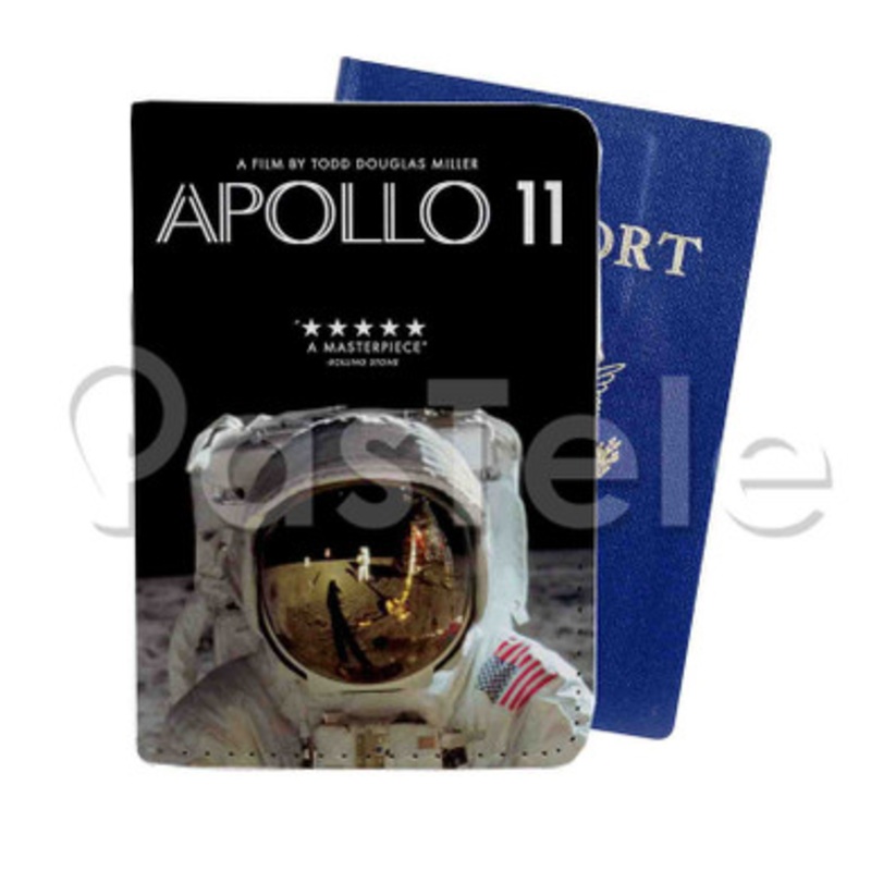 APOLLO 11 Custom PU Leather Passport Travel Baggage Tag Cover