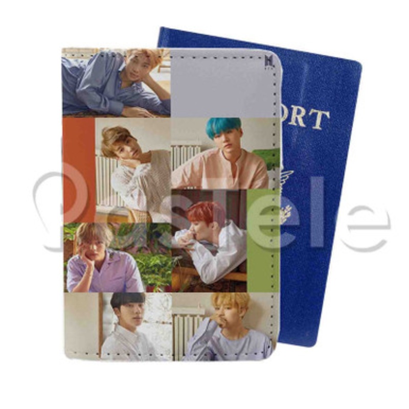 Bangtan Boys Custom PU Leather Passport Travel Baggage Tag Cover