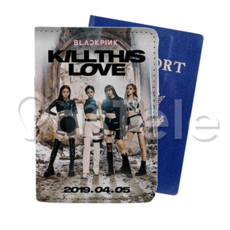 Blackpink Kill this love Custom PU Leather Passport Travel Baggage Tag Cover